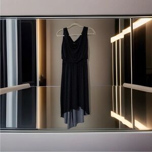 Enfocus Studio Dress Women’s Size 4 Navy Blue Polka Dots Office Work Dress